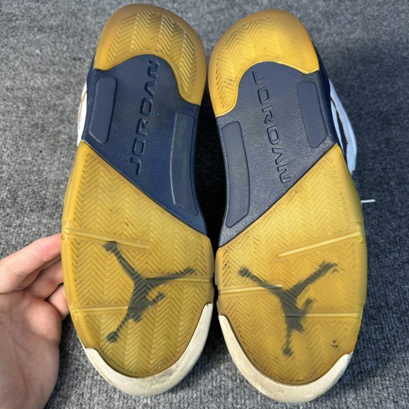 Nike Air Jordan 5 V Retro Low White Navy Gold Men's Sz 12 819171 135 - Picture 10 of 11